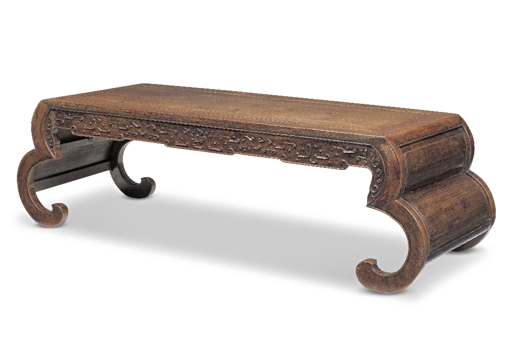 A CARVED HONGMU LOW TABLE, KANG Late Qing Dynasty