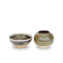 A BLACK AND RUSSET-GLAZED JAR AND A BLACK AND RUSSET-GLAZED CREAM-RIMMED BOWL Song Dynasty (2)