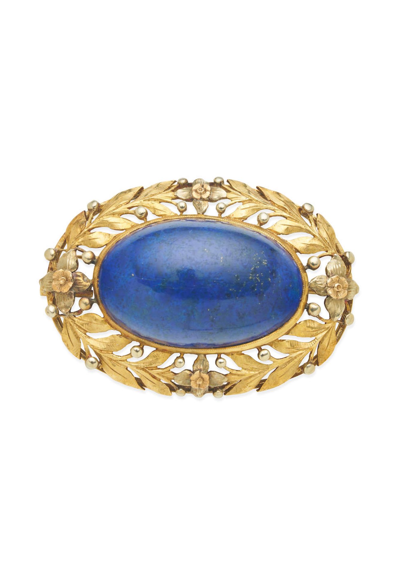 LAPIS LAZULI AND GOLD BROOCH