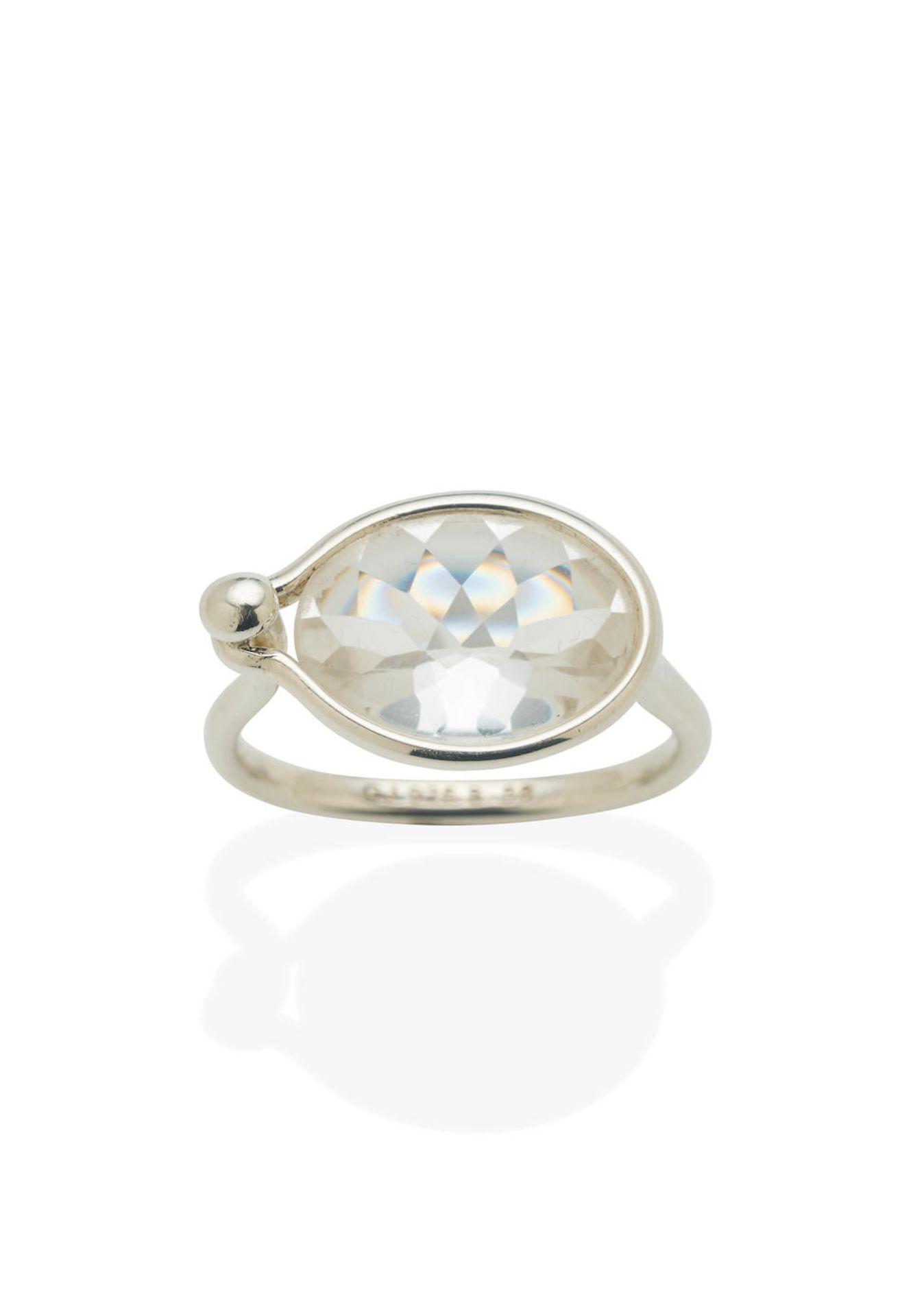 GEORG JENSEN | SAVANNA RING STERLING SILVER AND ROCK CRYSTAL