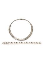 STERLING SILVER NECKLACE AND BRACELET SUITE