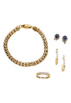 COLLECTION OF GEM AND DIAMOND SET GOLD JEWELLERY