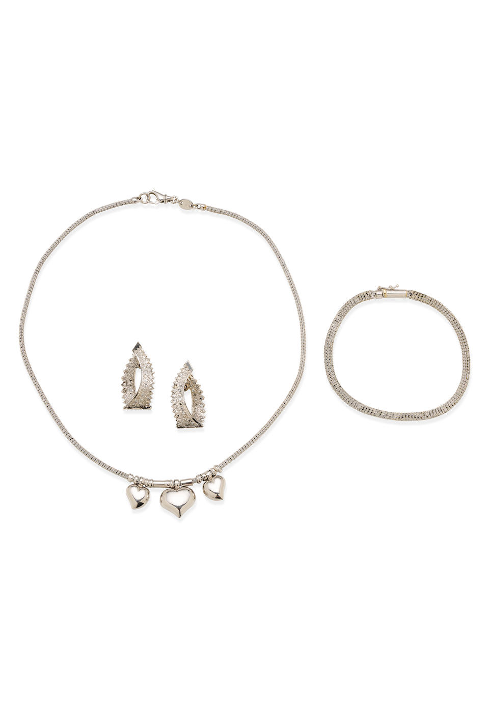 COLLECTION OF WHITE GOLD AND DIAMOND JEWELLERY