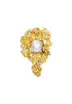 KESHI PEARL AND 18CT GOLD PENDANT