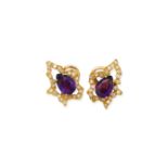 ANDREW GRIMA | PAIR OF AMETHYST AND DIAMOND EARCLIPS, Circa 1967