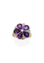 AMETHYST AND DIAMOND RING