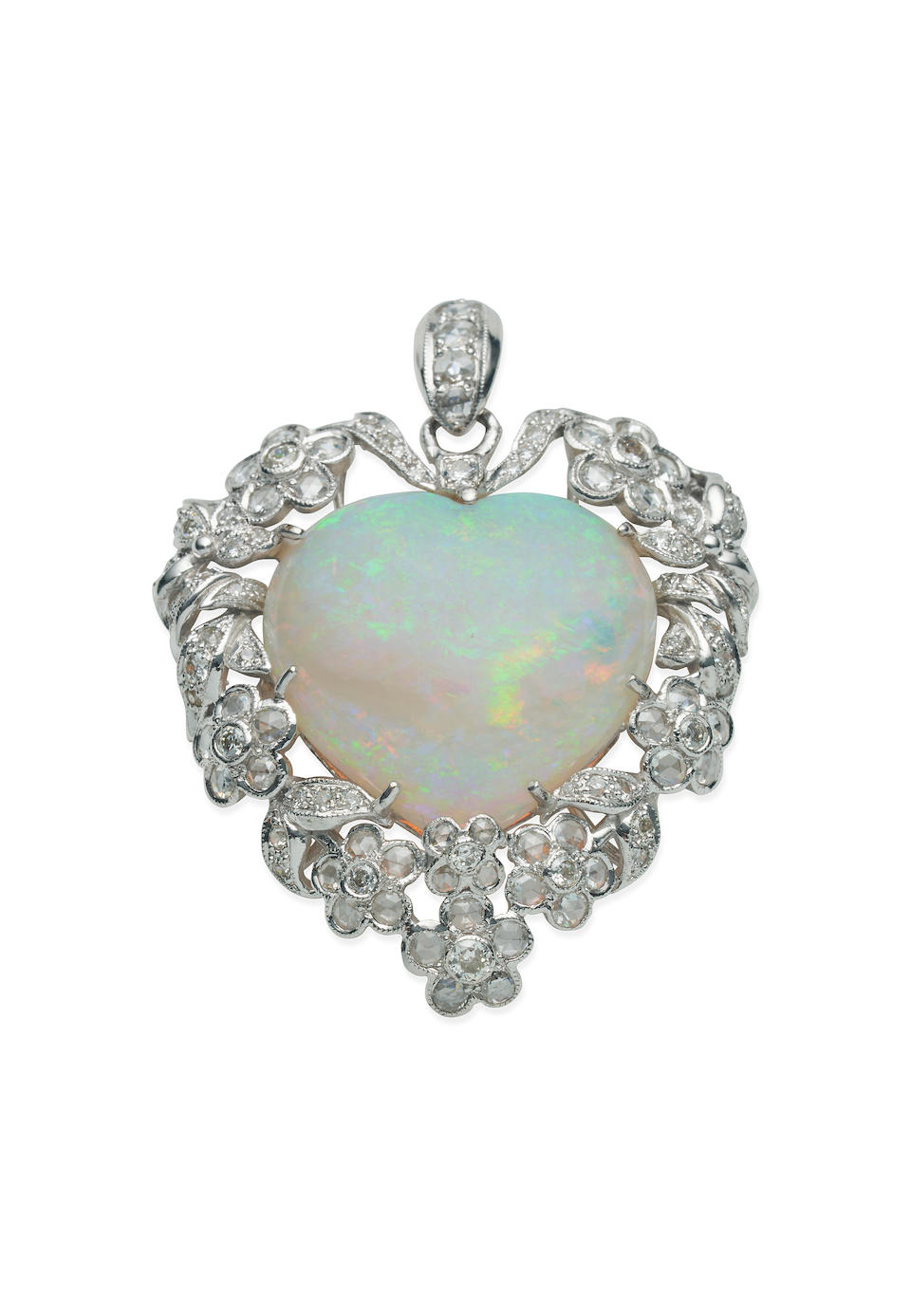 OPAL AND DIAMOND BROOCH