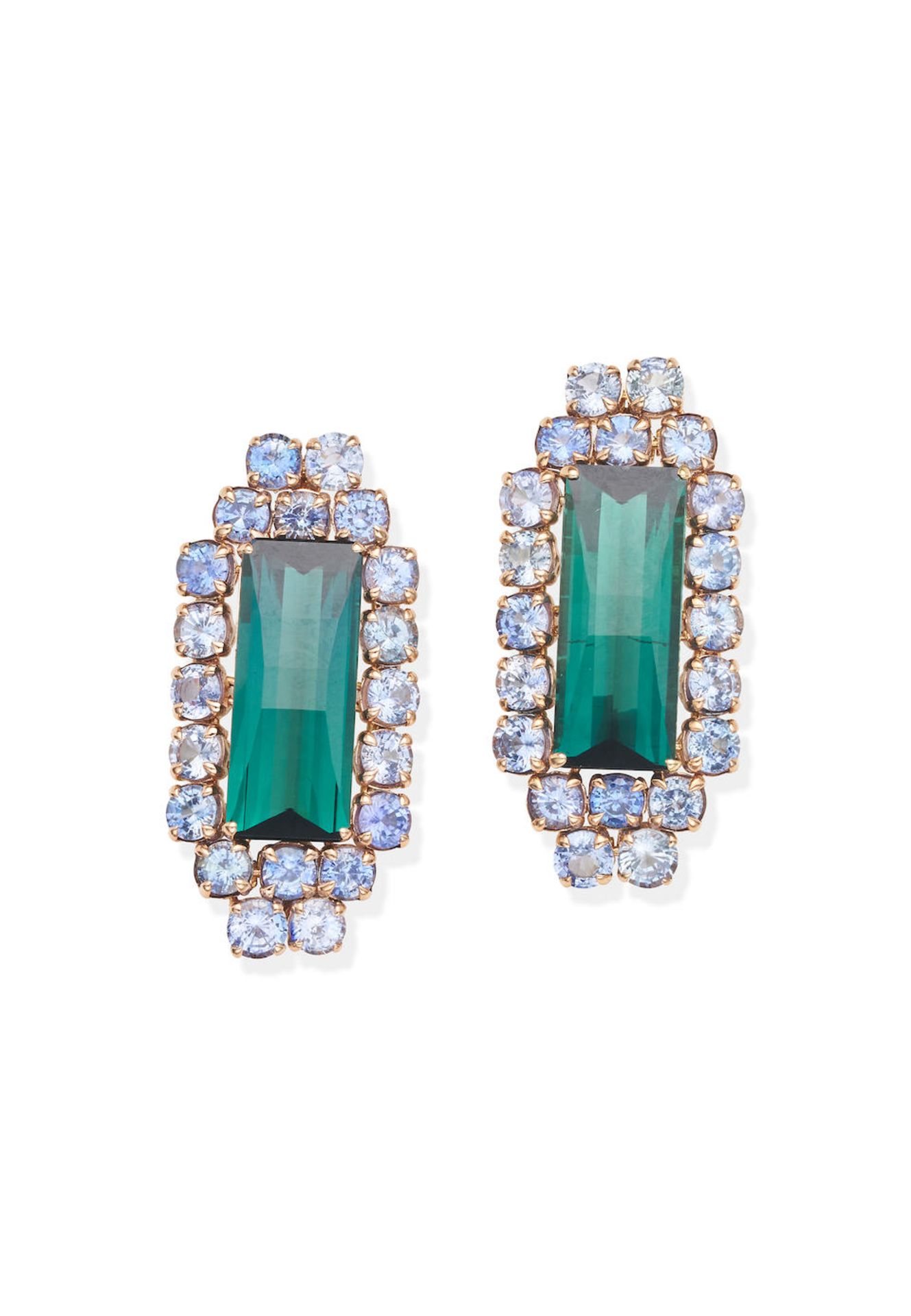 PAOLO COSTAGLI | PAIR OF TOURMALINE AND SAPPHIRE EARRINGS