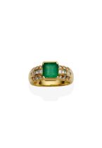 EMERALD AND DIAMOND RING