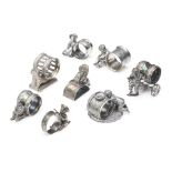 EIGHT CHILD FIGURE SILVER-PLATED NAPKIN RINGS