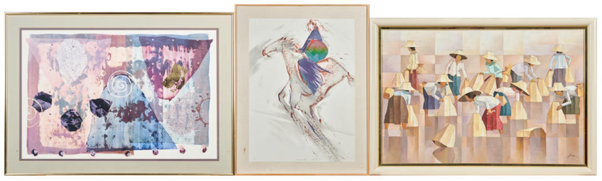 THREE FRAMED WORKS OF CONTEMPORARY ART