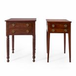 TWO MAHOGANY TWO-DRAWER WORK TABLES