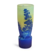 GALLE-STYLE CAMEO GLASS LANDSCAPE VASE