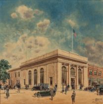 HUGHSON HAWLEY (AMERICAN, 1850-1936) NATIONAL BANK OF LIBERTY