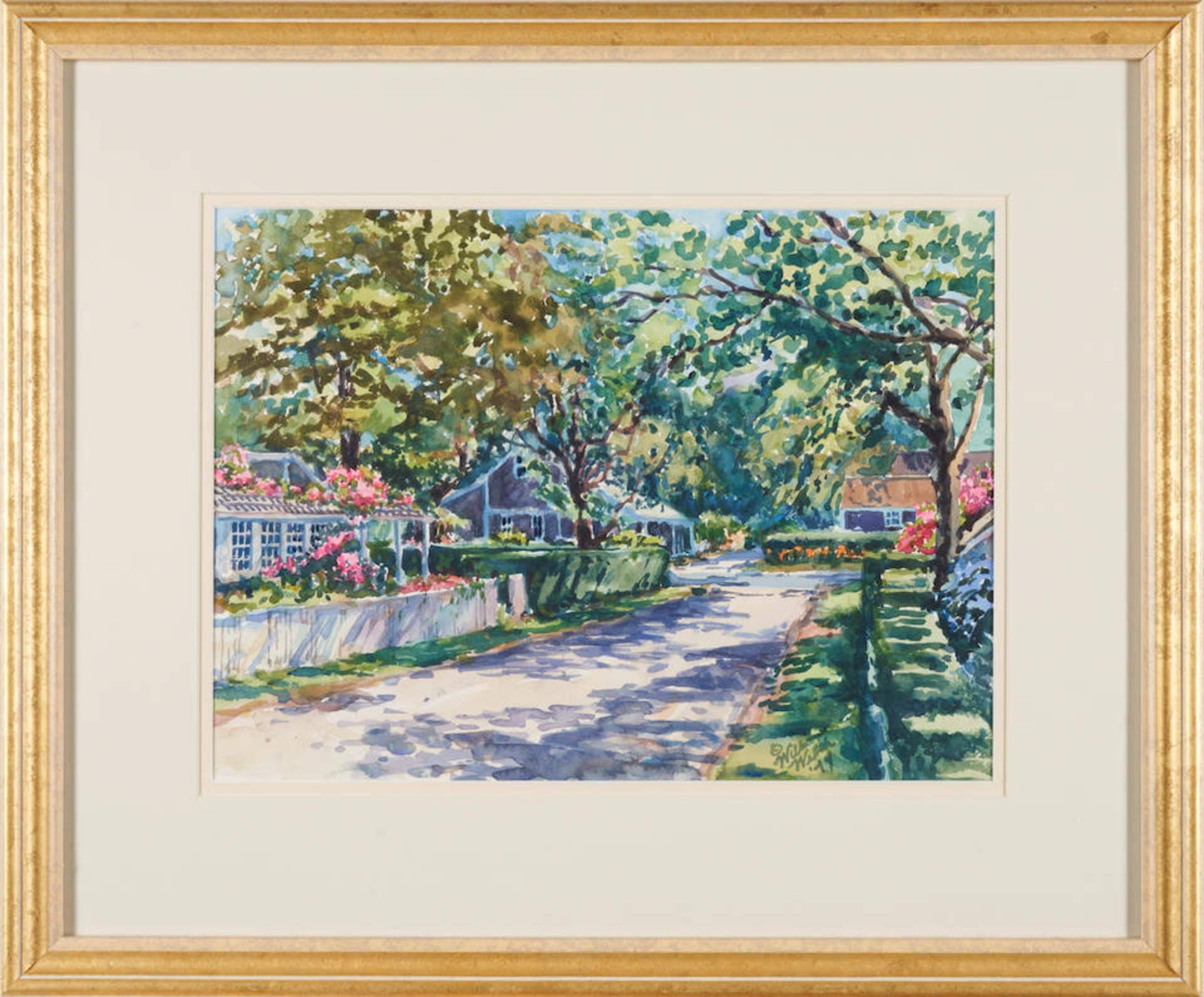 WILLIAM WELCH (AMERICAN, 20TH CENTURY) EVELYN STREET IN BLOOM