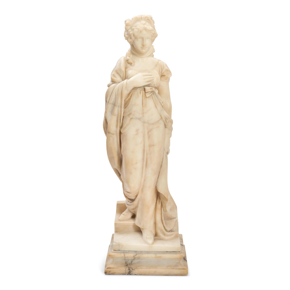 ITALIAN ALABASTER FIGURE OF A WOMAN