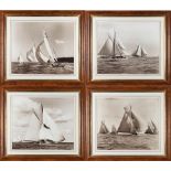 SIX FRAMED PHOTOGRAPHS OF RACING YACHTS