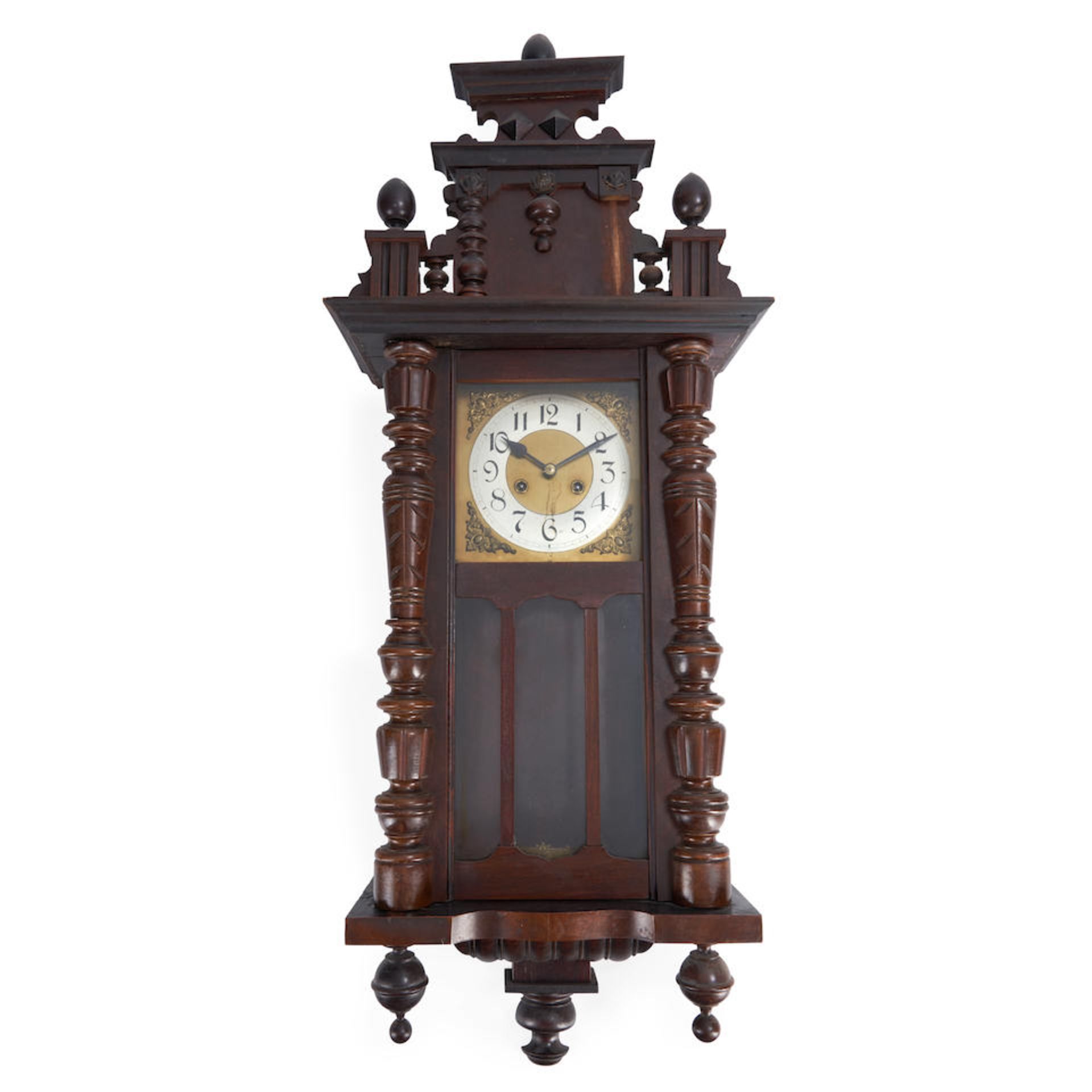 WALNUT REGULATOR WALL CLOCK