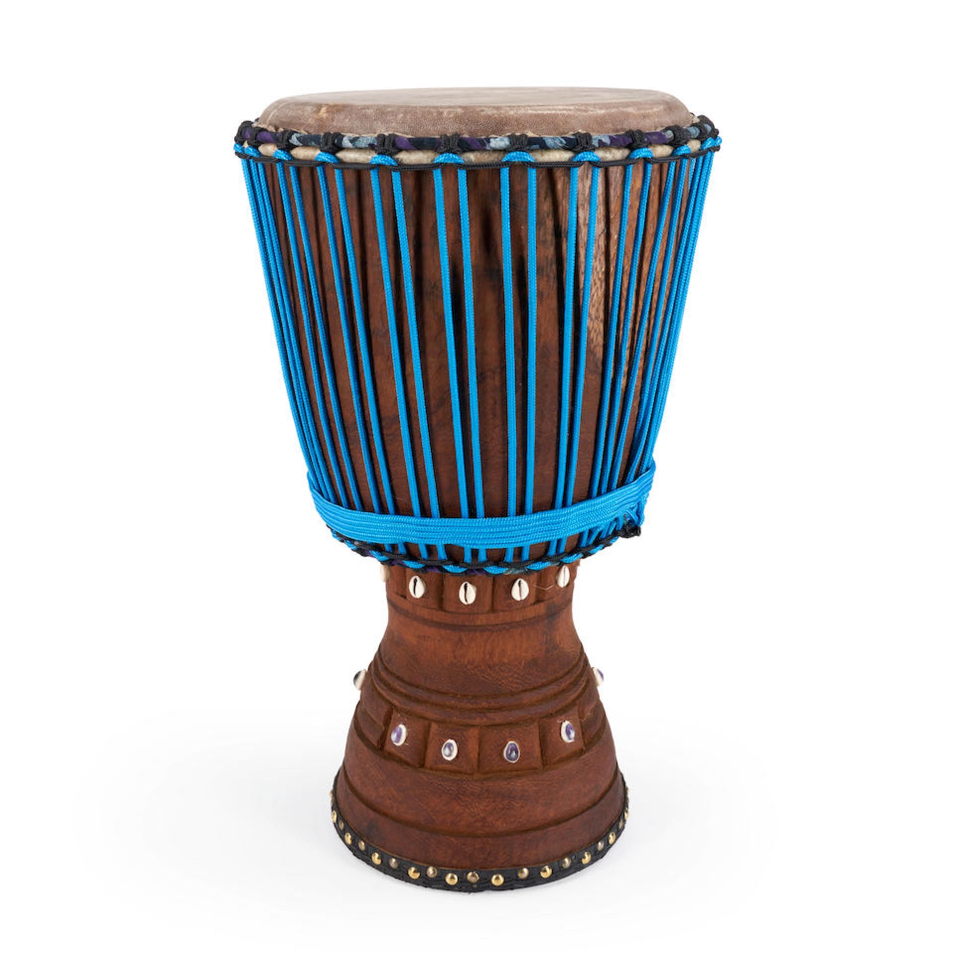 AFRICAN DJEMBE DRUM WITH CARVING