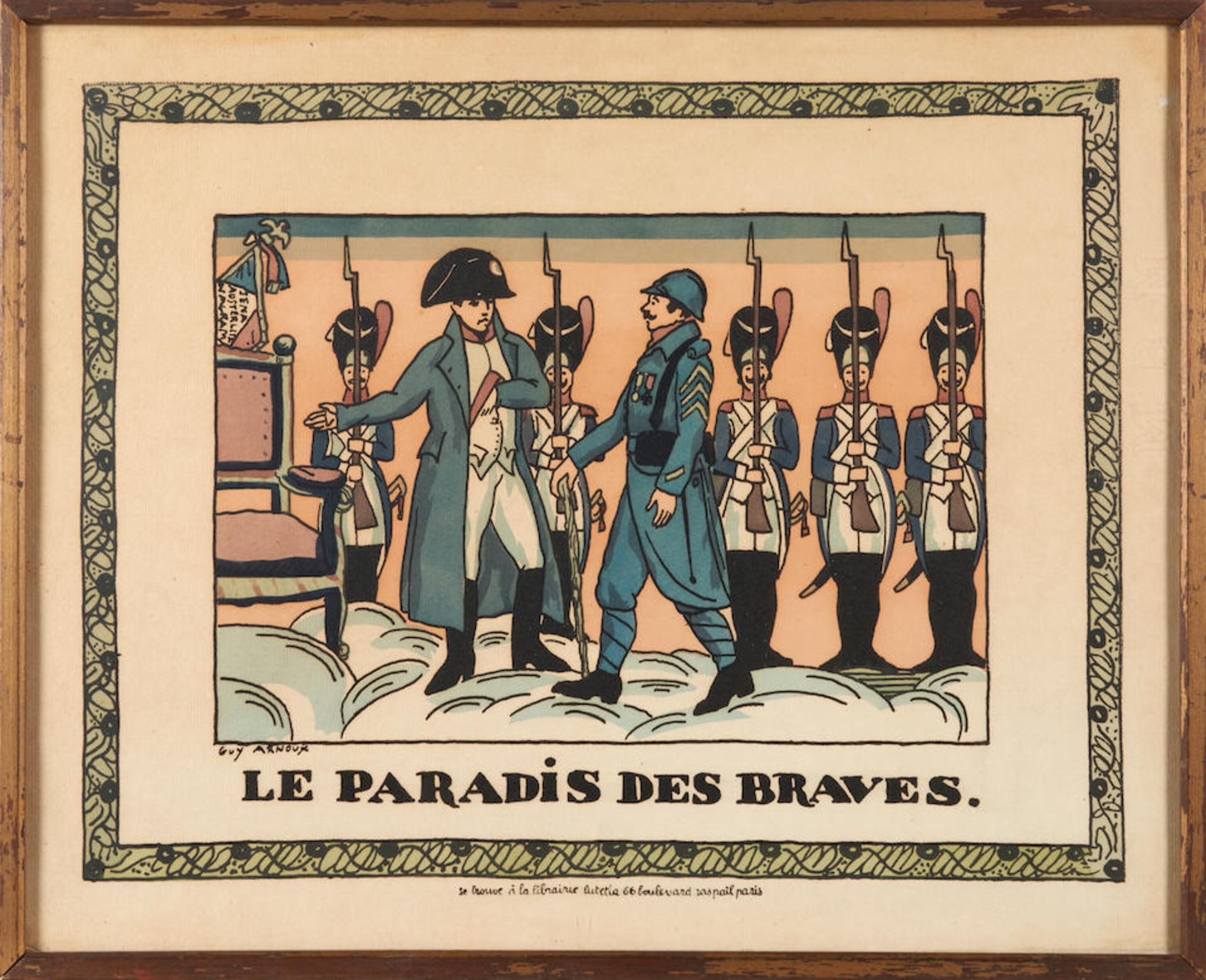 FIVE FRAMED FRENCH POLITICAL CARTOONS AND LITHOGRAPHS