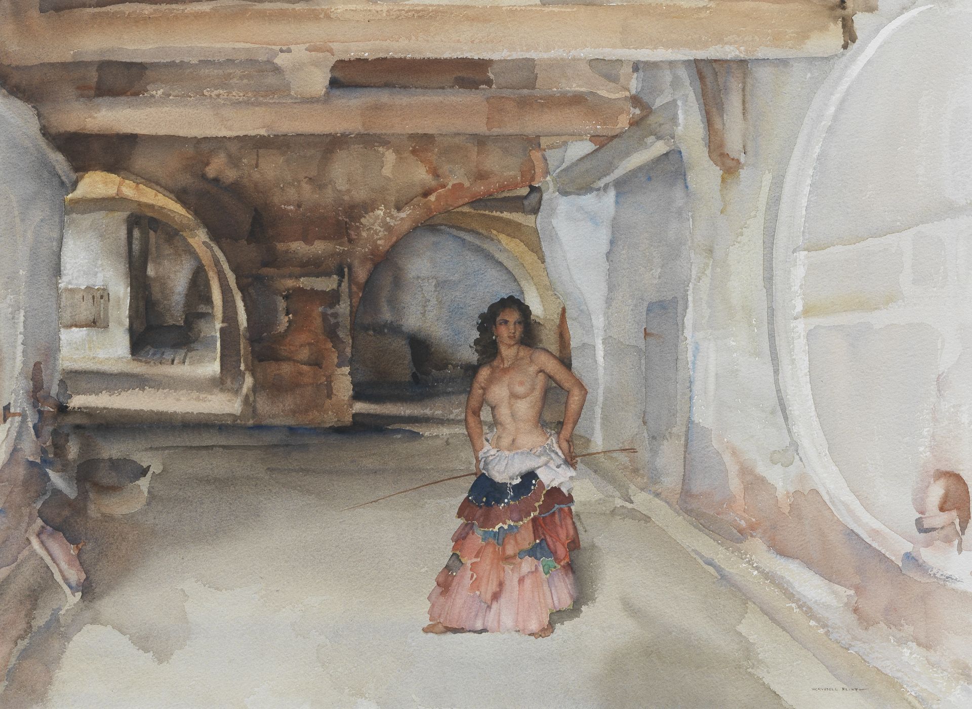 Sir William Russell Flint RA PRWS (British, 1880-1969) Model for a Bacchante