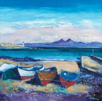 John Lowrie Morrison (British, born 1948) 'Beached Boats Loch Indaal, Islay'