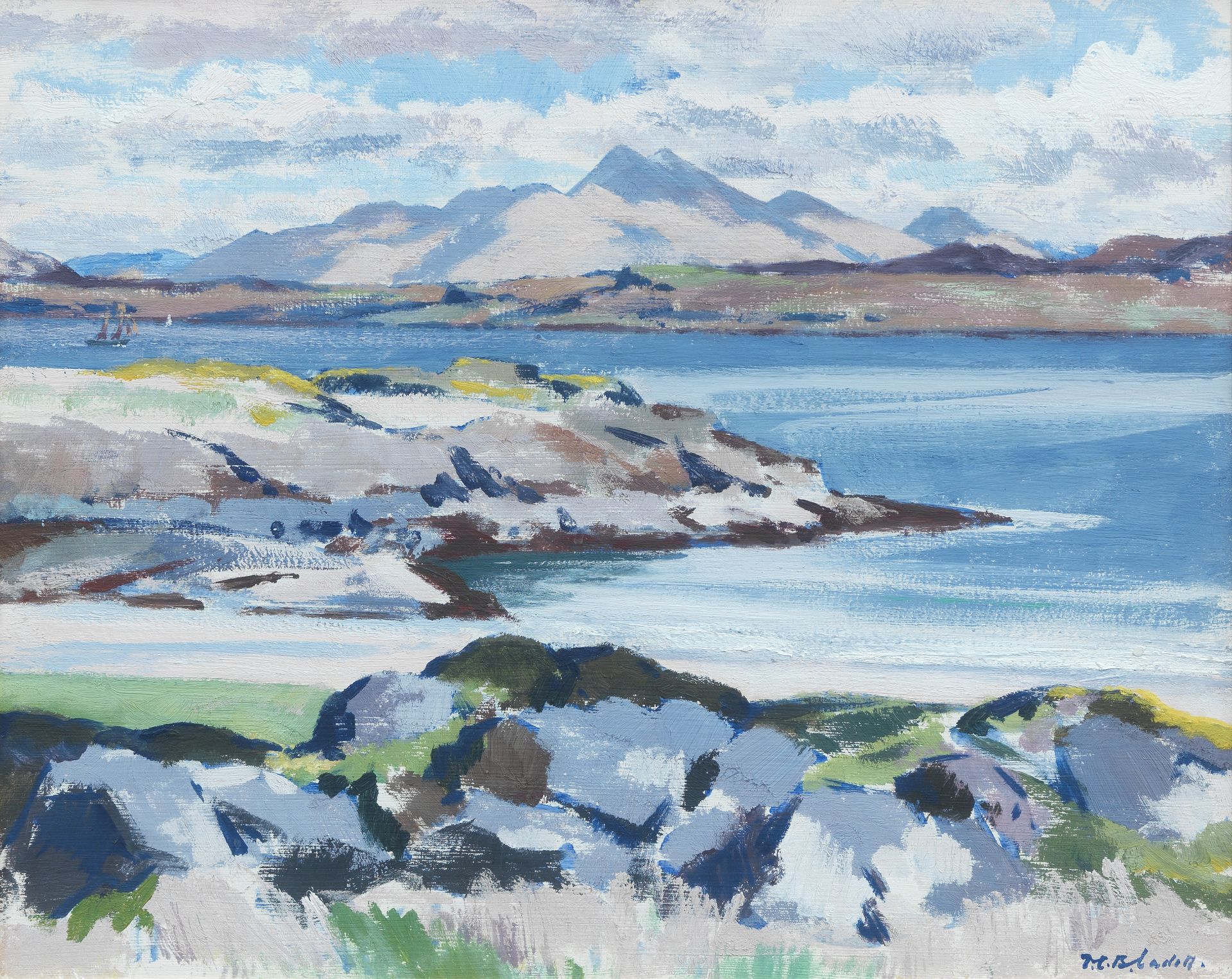 Francis Campbell Boileau Cadell RSA RSW (British, 1883-1937) Ben Cruachan across the Sound of Mull