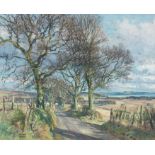 James McIntosh Patrick RSA ROI ARE LLD (British, 1907-1998) Sunlit path, the Carse of Gowrie wit...