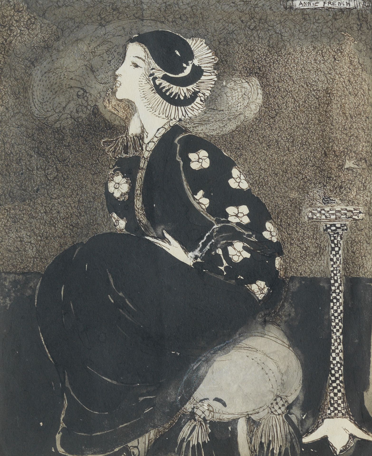 Annie French (British, 1872-1965) Lady with pedestal