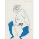 Pat Douthwaite (British, 1934-2002) Blue stockings unframed