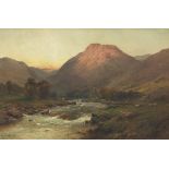 Alfred de Br&#233;anski RBA (British, 1852-1928) A glen at sunset