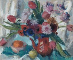 Lena Alexander (British, 1899-1983) 'Red coffee pot with flowers'