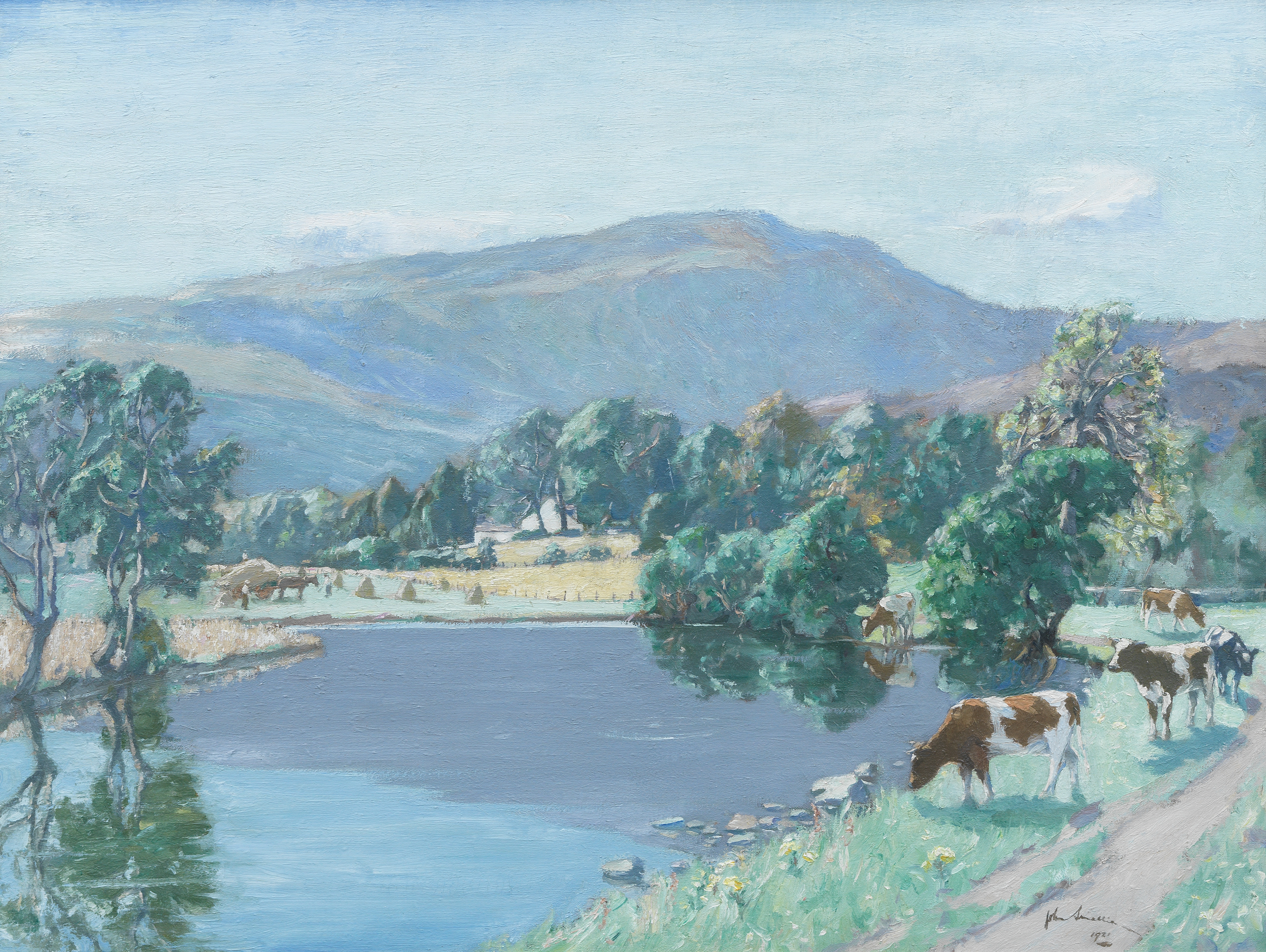 John Smellie (British, 1886-1925) Ben Ledi and the Teith, Callander