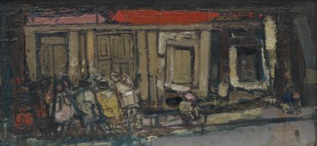 Joan Eardley RSA (British, 1921-1963) Children Playing and Boarded-up Shop