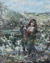 Edward Atkinson Hornel (British, 1864-1933) By the lily pond