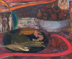 Sir Robin Philipson RA PRSA FRSA RSW RGI DLitt LLD (British, 1916-1992) Still life with fish and...