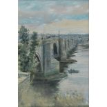 Frank Watson Wood (British, 1862-1953) The Old Bridge, Berwick-upon-Tweed