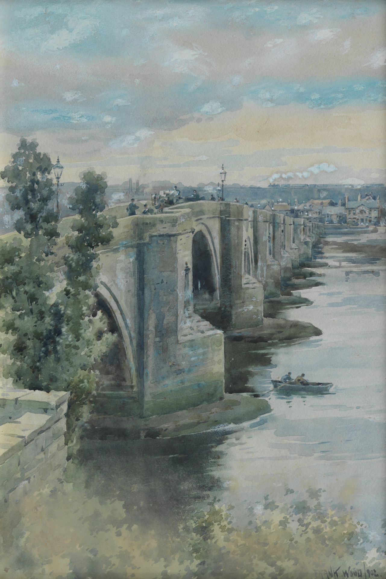 Frank Watson Wood (British, 1862-1953) The Old Bridge, Berwick-upon-Tweed