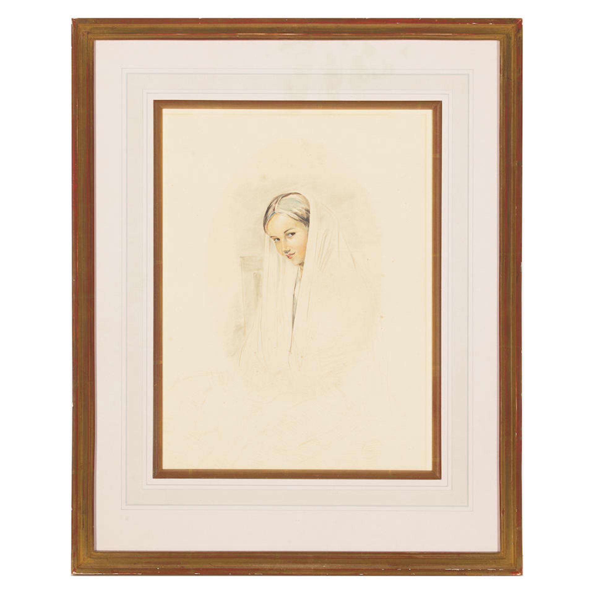 John Frederick Lewis, RA, POWS (British, 1804-1876) A Spanish girl 12 x 9in (30.5 x 23cm) (sight) - Bild 2 aus 2