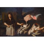 Samuel Hofmann (Swiss, 1595-1649) The fishmonger 54 1/2 x 79 1/2in (138.4 x 202cm)