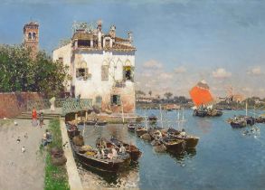 Martin Rico Y Ortega (Spanish, 1833-1908) Venetian waters 20 1/2 x 28 3/4in (52.1 x 73cm)
