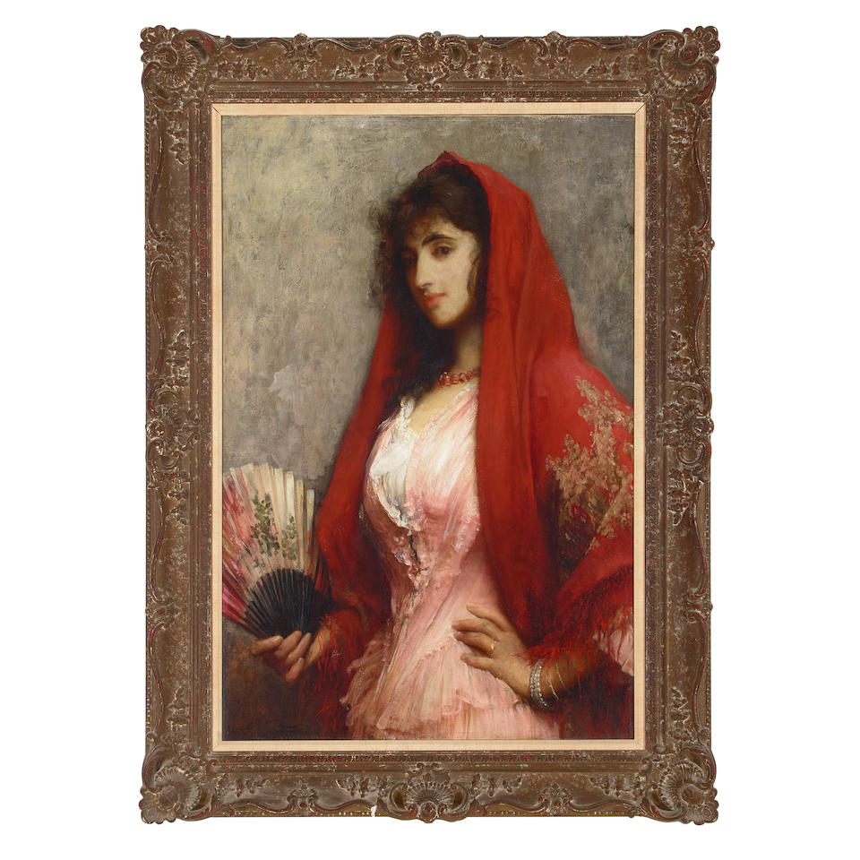 Sir Samuel Luke Fildes, RA (British, 1843-1927) A Spanish beauty 33 3/4 x 22 1/4in (85.5 x 56.5cm) - Image 2 of 2