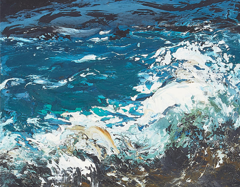 Maggi Hambling (British, born 1945) Summer waves 4 1/2 x 5 1/4in (10.8 x 13.3cm)