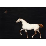 Carlos Anesi (Argentinian, born 1945) White horse 35 1/2 x 51in (90 x 129.5cm)