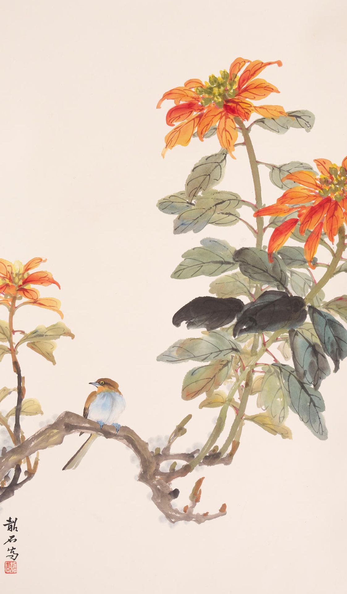 Zhang Shaoshi (1913-1991) Flower and bird