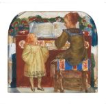 George Murray (Scottish, 1875-1933) A musical interlude 17 x 19cm (6 11/16 x 7 1/2in) framed wi...