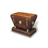 A large Victorian gilt bronze mounted mahogany and parcel gilt cellaret in the George III Neocla...