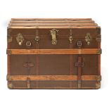 An early 20th century American steamer trunk made by Henry Likly & Co, Rochester (New York)