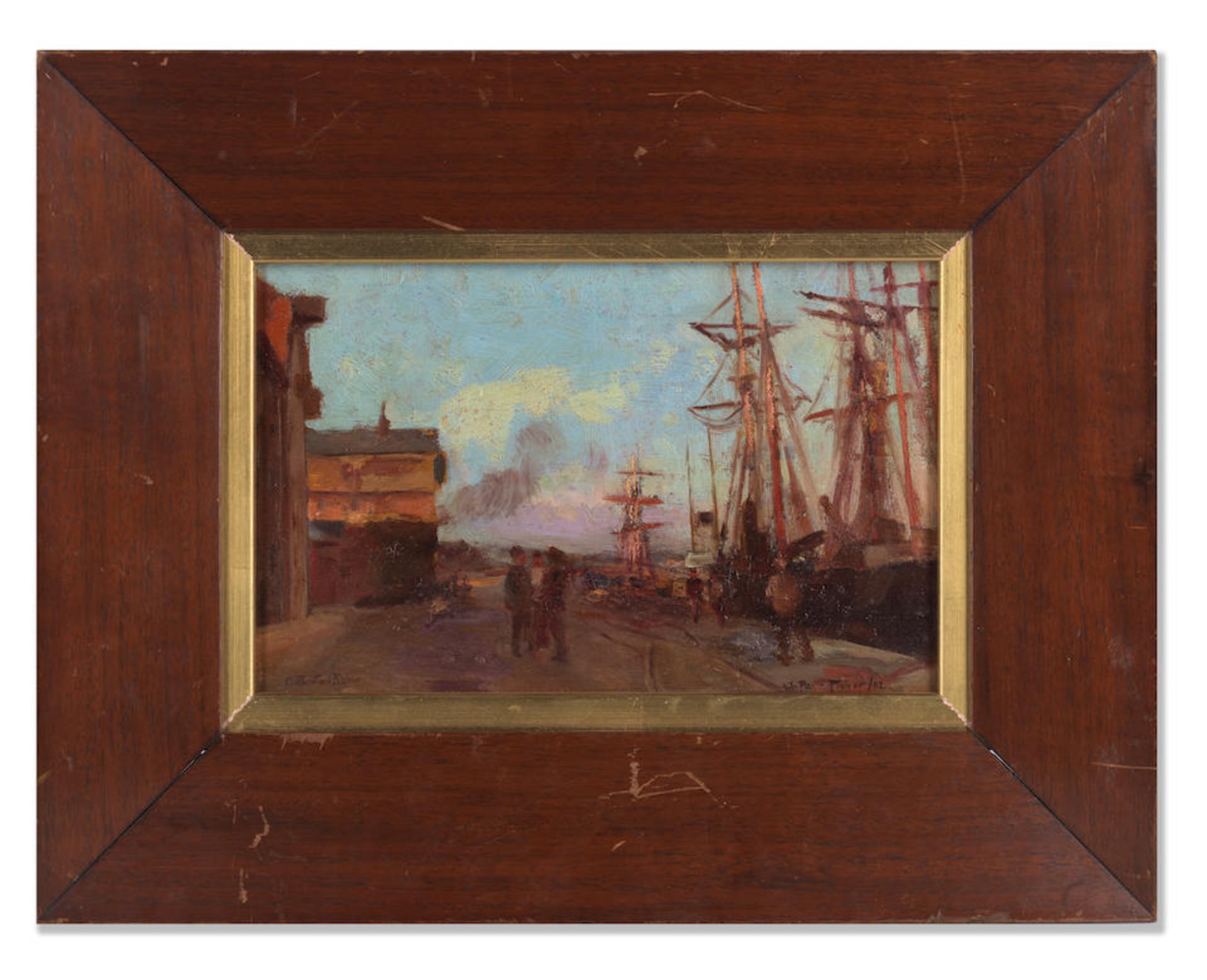 European School, Early 20th Century On the dockside - Bild 2 aus 3