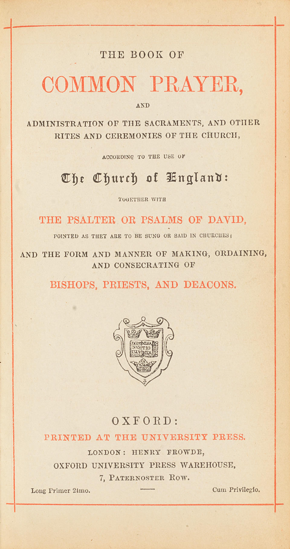 TORTOISE SHELL BINDING The Book of Common Prayer, Oxford, University Press, N.D. [but late ninet... - Image 2 of 2